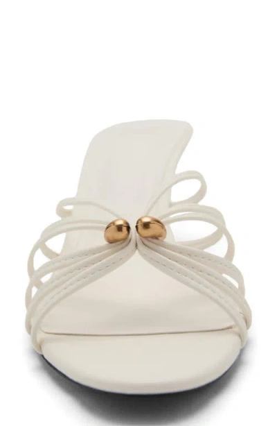 Mango Women's Metallic Detail Kitten Heel Sandals In White