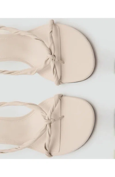 Mango Ruched Strips Sandals Ecru In Neutral