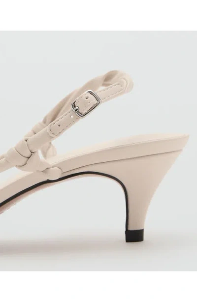 Mango Ruched Strips Sandals Ecru In Neutral