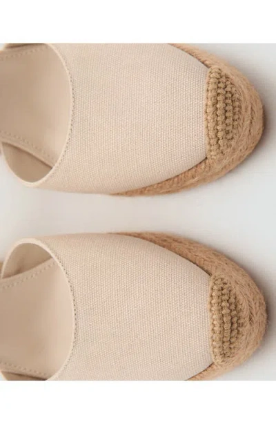 Mango Ankle Wrap Platform Wedge Espadrille In Brown