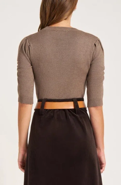 Matty M . Everly Rib Short Sleeve Sweater In Multi