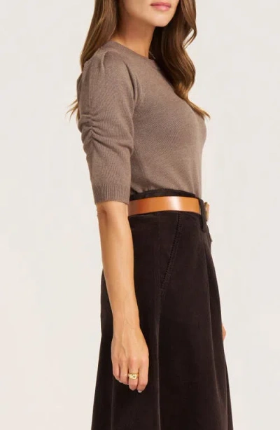 Matty M . Everly Rib Short Sleeve Sweater In Multi