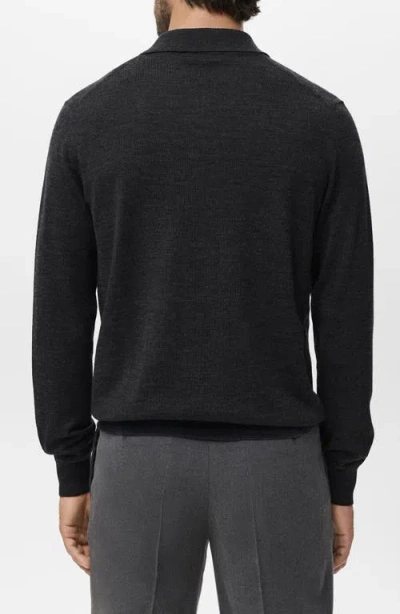 Mango Wool Cardigan In Black