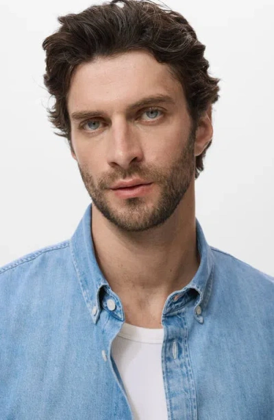 Mango Men's Denim Pocket Overshirt In Blue