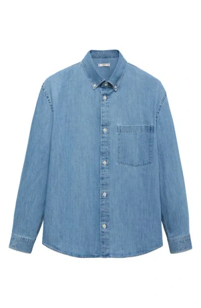 Mango Men's Denim Pocket Overshirt In Blue