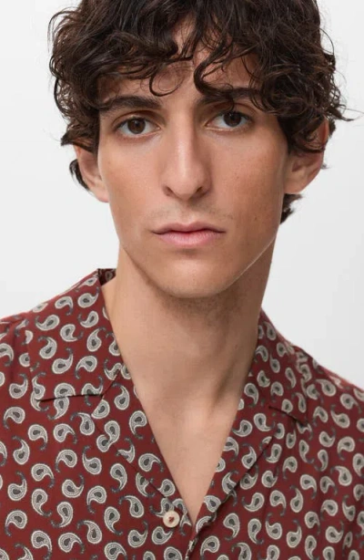 Mango Print Regular Fit Short Sleeve Button-up Camp Shirt In Multi