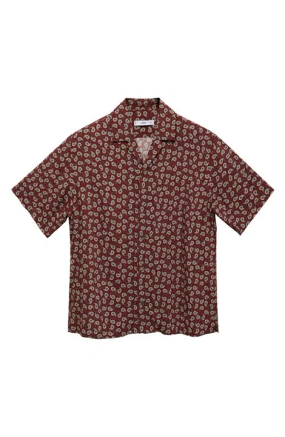 Mango Print Regular Fit Short Sleeve Button-up Camp Shirt In Multi