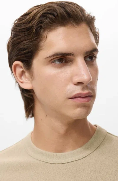 Mango Relaxed Fit Solid Cotton T-shirt In Neutral