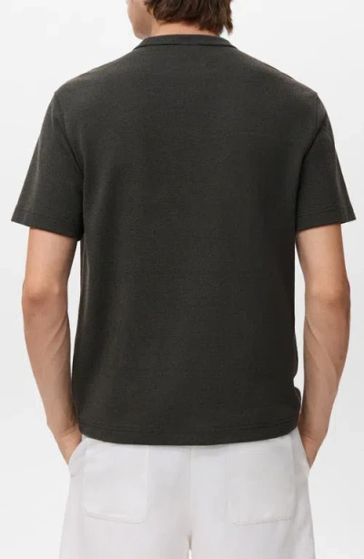 Mango Fine Knit T-shirt In Black