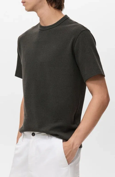 Mango Fine Knit T-shirt In Black