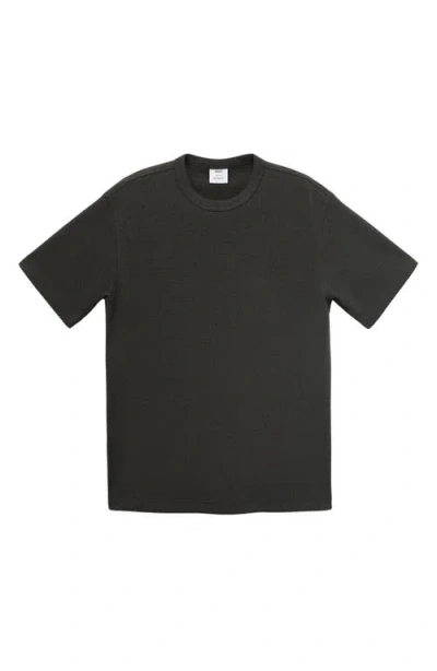 Mango Fine Knit T-shirt In Black