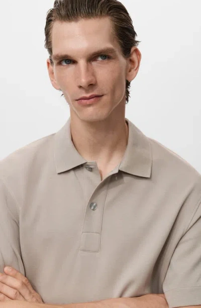 Mango Solid Cotton Polo Sweater In Brown