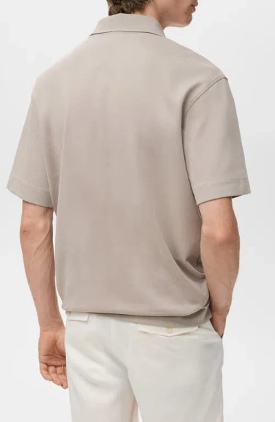 Mango Solid Cotton Polo Sweater In Brown