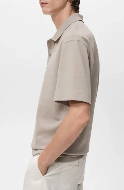 Mango Solid Cotton Polo Sweater In Brown