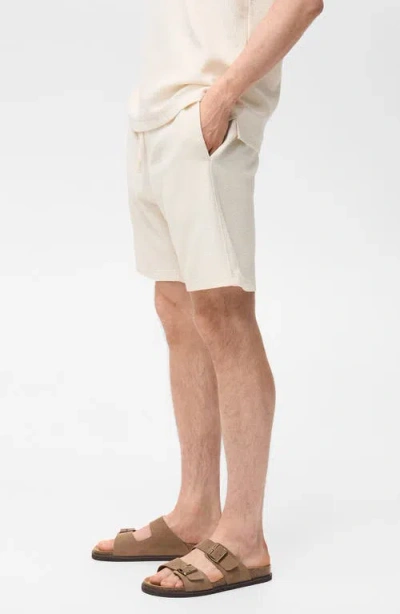 Mango Textured Drawstring Shorts In White