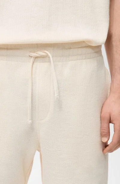 Mango Textured Drawstring Shorts In White