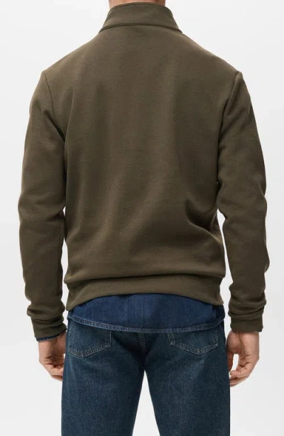 Mango Quarter Zip Sweatshirt In Green