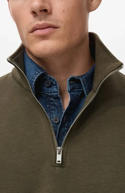 Mango Quarter Zip Sweatshirt In Green