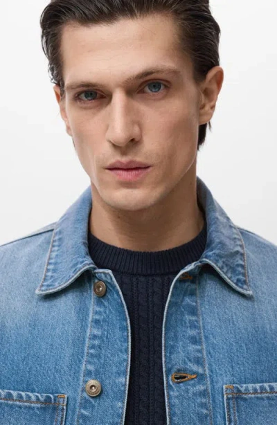 Mango Men's Denim Pockets Jacket In Blue