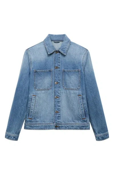 Mango Men's Denim Pockets Jacket In Blue