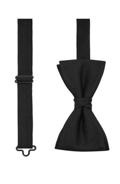 Mango Solid Twill Pre-tied Bow Tie In Black