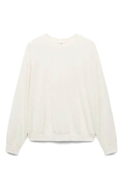 Mango Cotton Sweatshirt In White