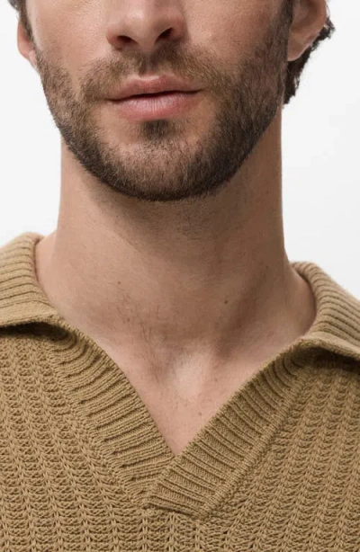Mango Structured Cotton Polo Sweater In Neutral