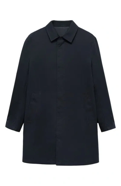 Mango Comfort Stretch Oversize Trench Coat In Black