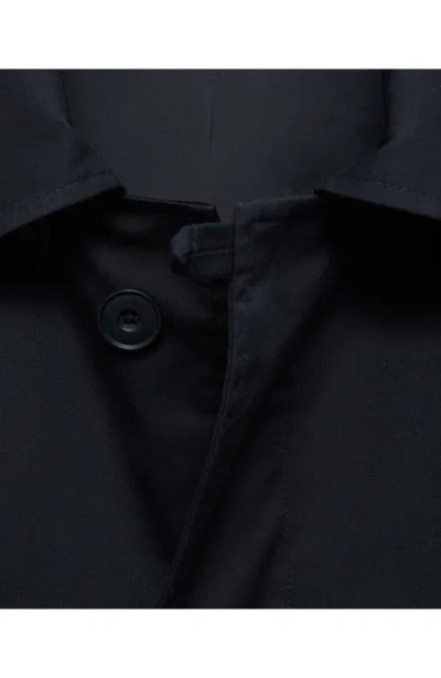 Mango Comfort Stretch Oversize Trench Coat In Black