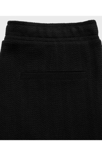 Mango Structured Knit Shorts In Black