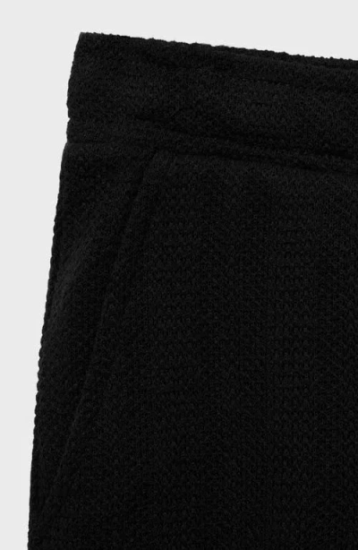 Mango Structured Knit Shorts In Black