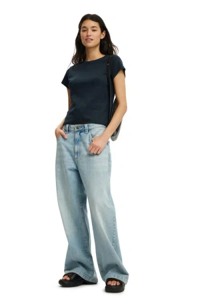 Cotton On 90s Baby Tee In Blue