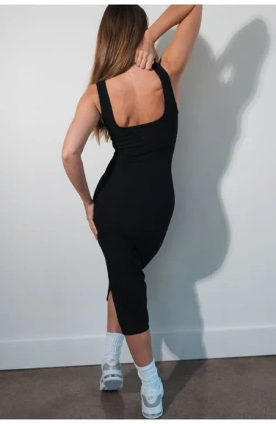 Vitality Cloud Ii Rib Basic Midi Dress In Black