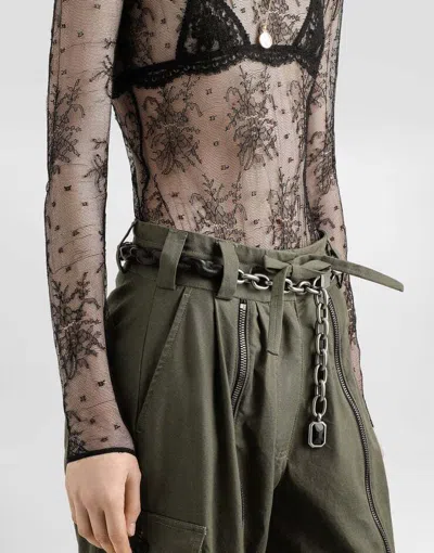 Dolce & Gabbana Lace Body In Animal Print