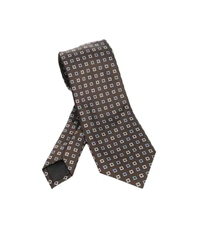 Zegna Square-pattern Tie In Gold