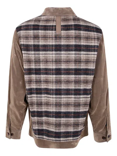 Junya Watanabe Collared Jacket With Long Sleeves And Pockets In Brown