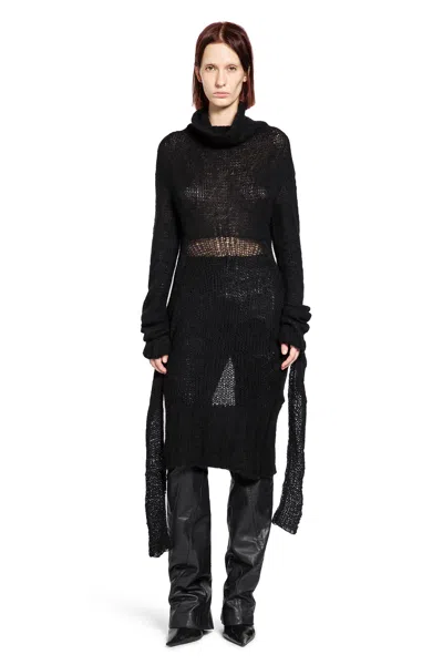 Yehuafan Hand Crochet Top In Black