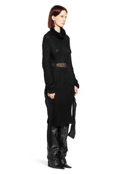 Yehuafan Hand Crochet Top In Black