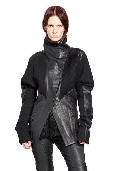 Yehuafan Silk And Lambskin Jacket In Black