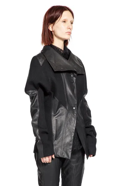 Yehuafan Silk And Lambskin Jacket In Black