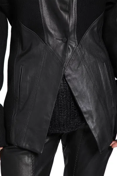 Yehuafan Silk And Lambskin Jacket In Black