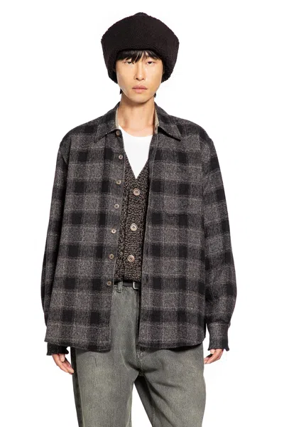 Our Legacy Mens Above Oakland Low Twist Check Shirt In Black