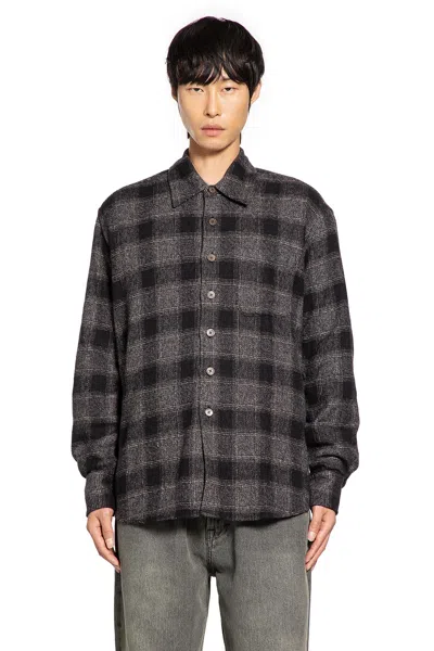 Our Legacy Mens Above Oakland Low Twist Check Shirt In Black