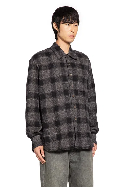 Our Legacy Mens Above Oakland Low Twist Check Shirt In Black