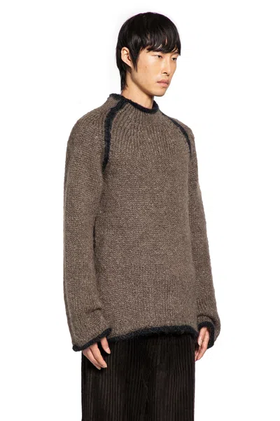 Our Legacy Rider Roundneck Shirt Steel Mohair In Brown