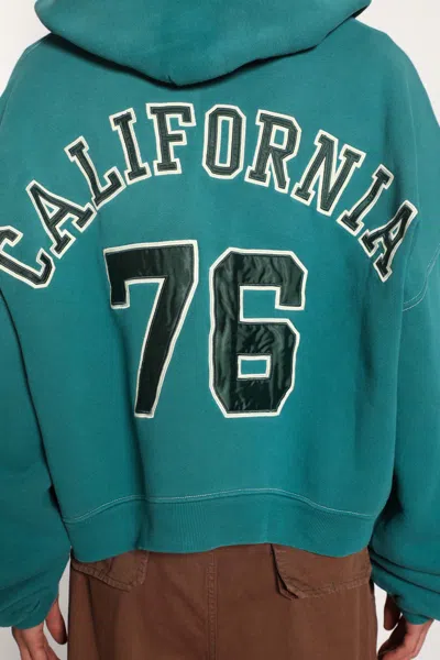 Erl Unisex Letterman Hoodie In Green