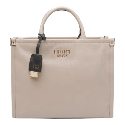 Liu •jo Tote Bag With Detachable Strap And Handles In Sand