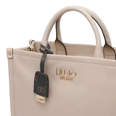 Liu •jo Tote Bag With Detachable Strap And Handles In Sand