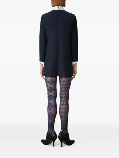 Thom Browne Silk-trimmed Virgin Wool Minidress In Blue