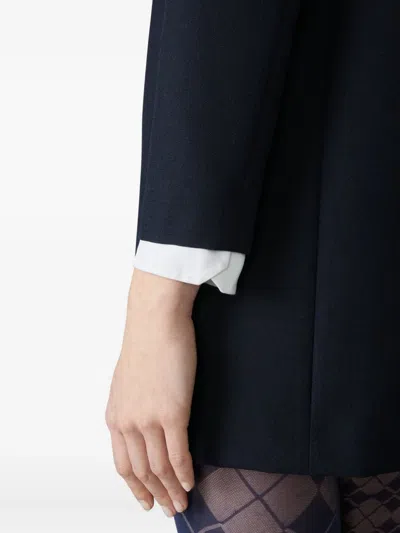 Thom Browne Silk-trimmed Virgin Wool Minidress In Blue